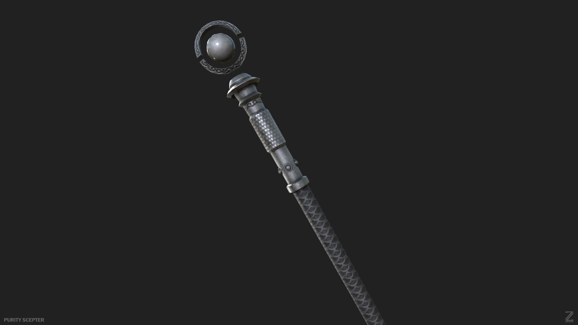 Purity scepter Low-poly 3D model_9
