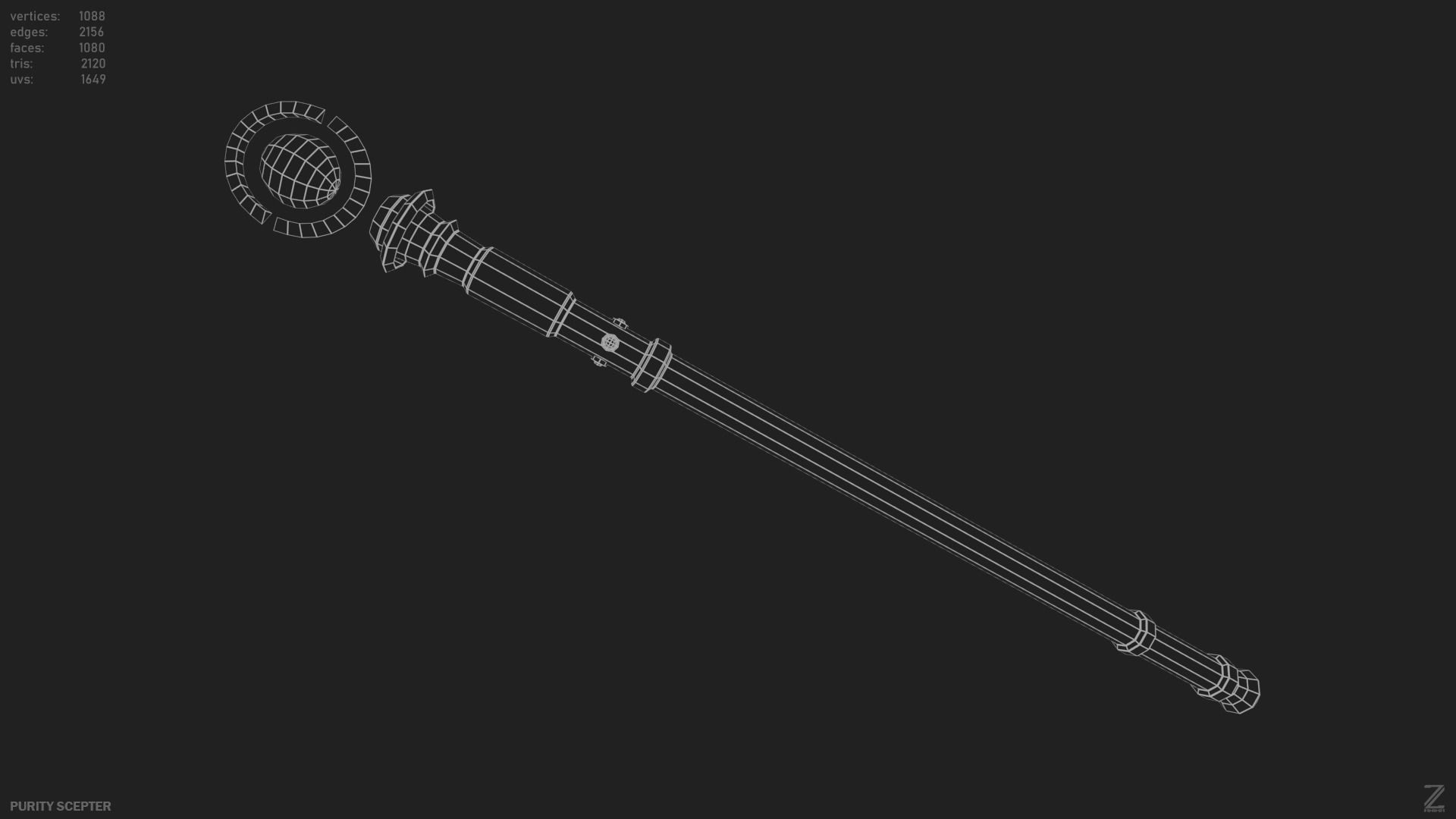 Purity scepter Low-poly 3D model_10