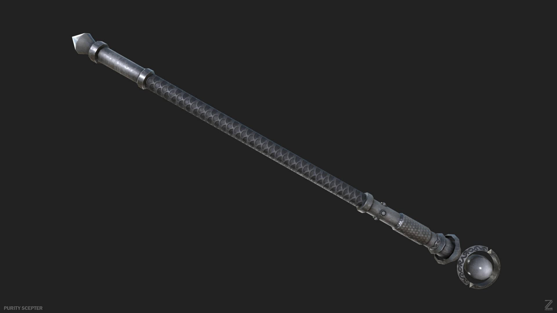 Purity scepter Low-poly 3D model_5