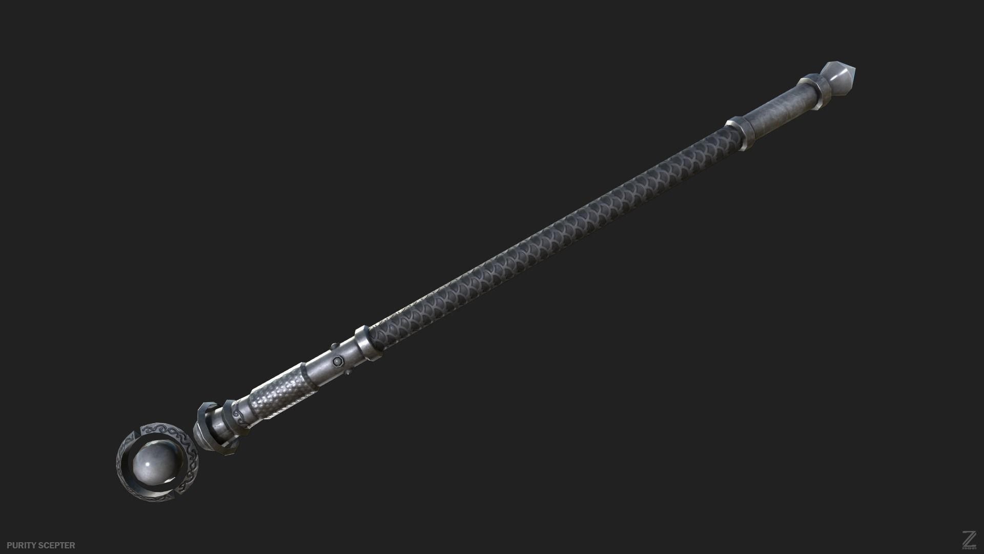 Purity scepter Low-poly 3D model_7