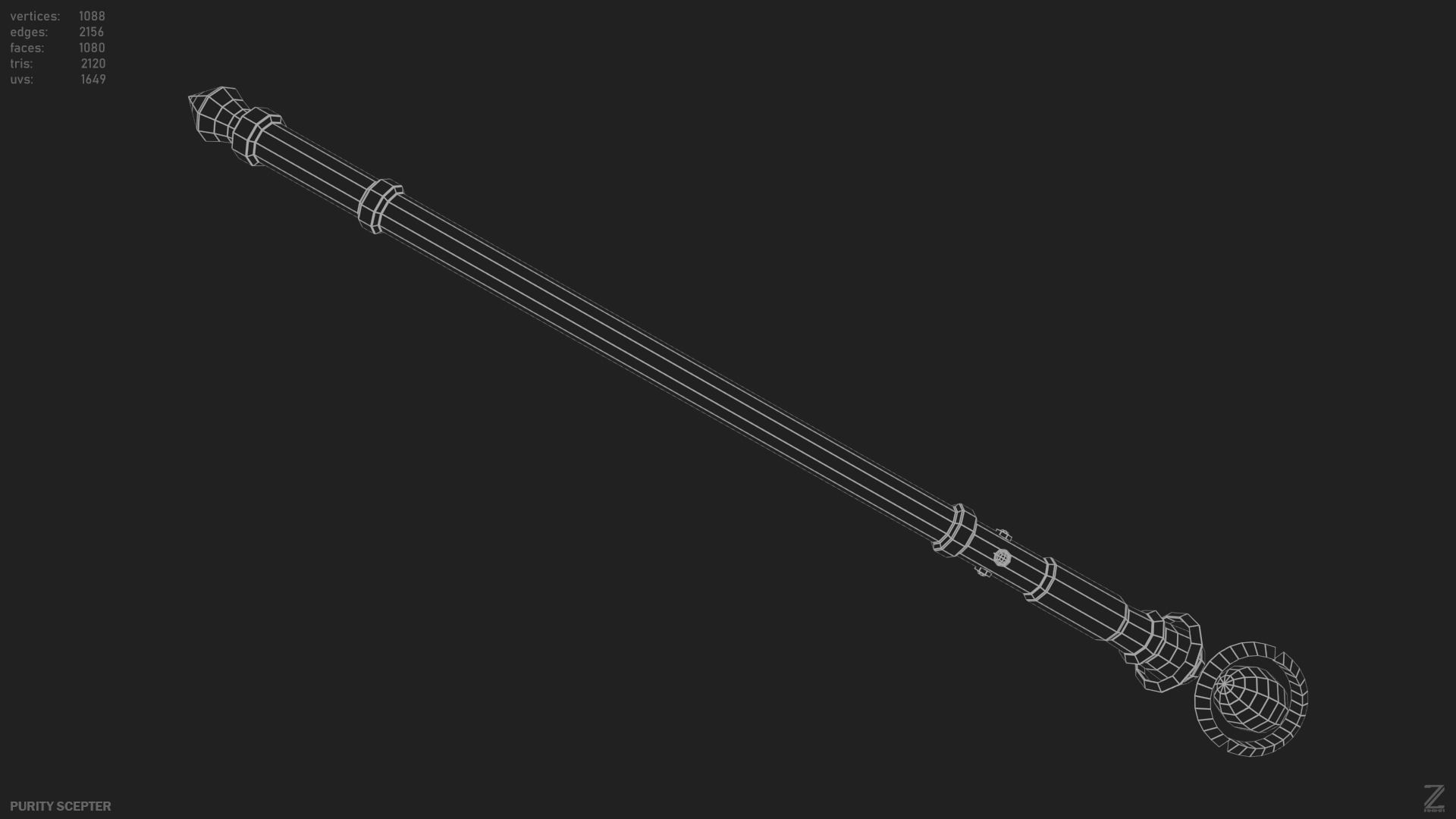 Purity scepter Low-poly 3D model_11
