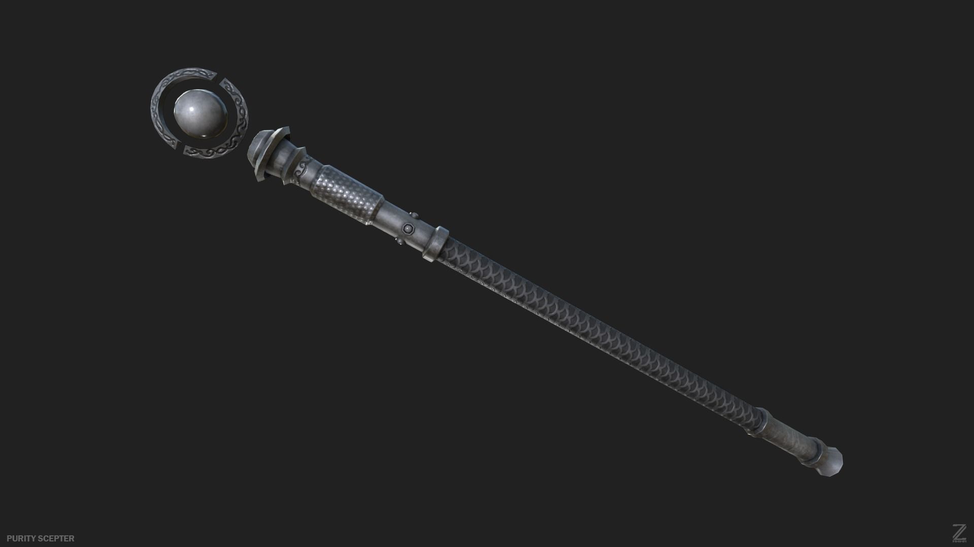 Purity scepter Low-poly 3D model_4