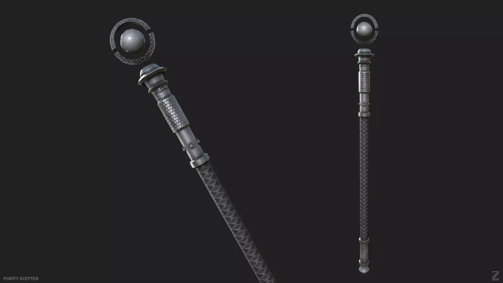 Purity scepter Low-poly 3D model_0