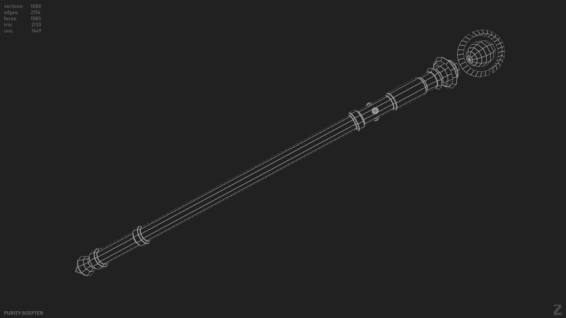 Purity scepter Low-poly 3D model_12