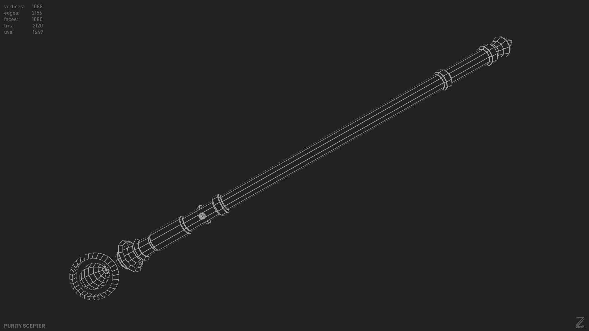 Purity scepter Low-poly 3D model_13