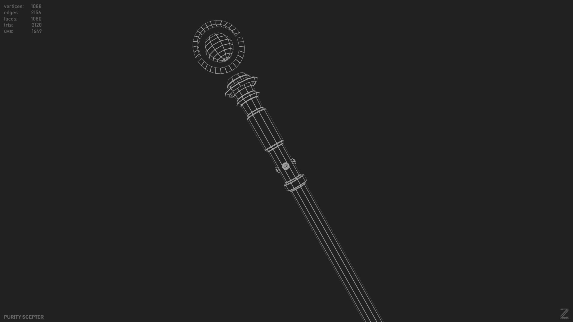 Purity scepter Low-poly 3D model_15