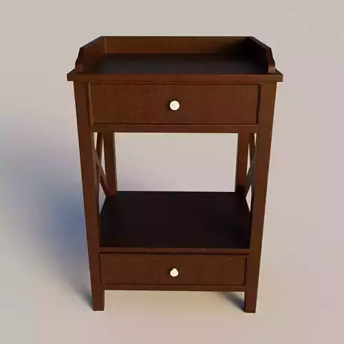 Two Drawer Open X Side End Table in Country White