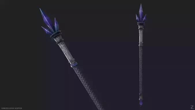 Constellation  scepter Low-poly 3D model