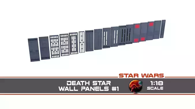 Death Star Wall Panel - 1 - 1-18 scale Kenner Hasbro 3D Model Collection