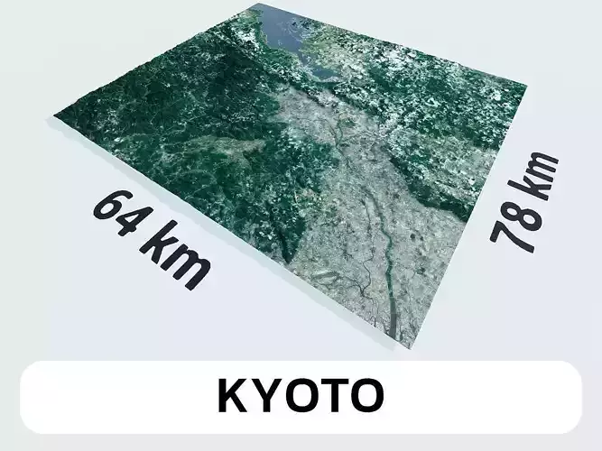 Kyoto Japan City Landscape 3D Model