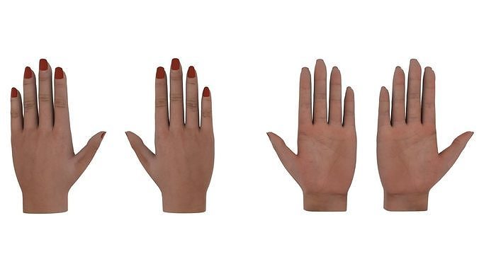 Hands pair of nails Low-poly 3D model