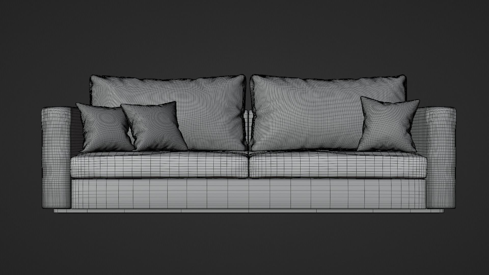 Modern Couch Sofa 3-seater Dark 3D model_8