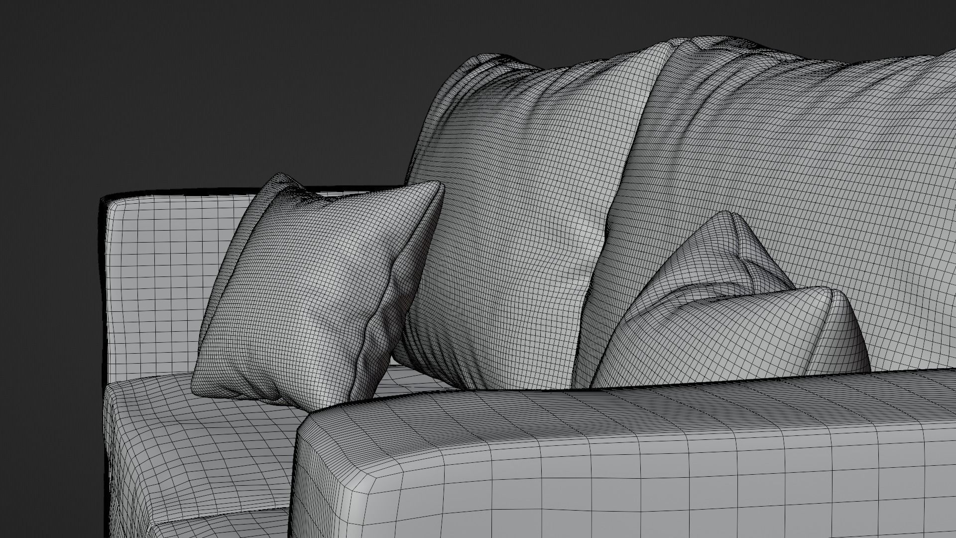 Modern Couch Sofa 3-seater Dark 3D model_7