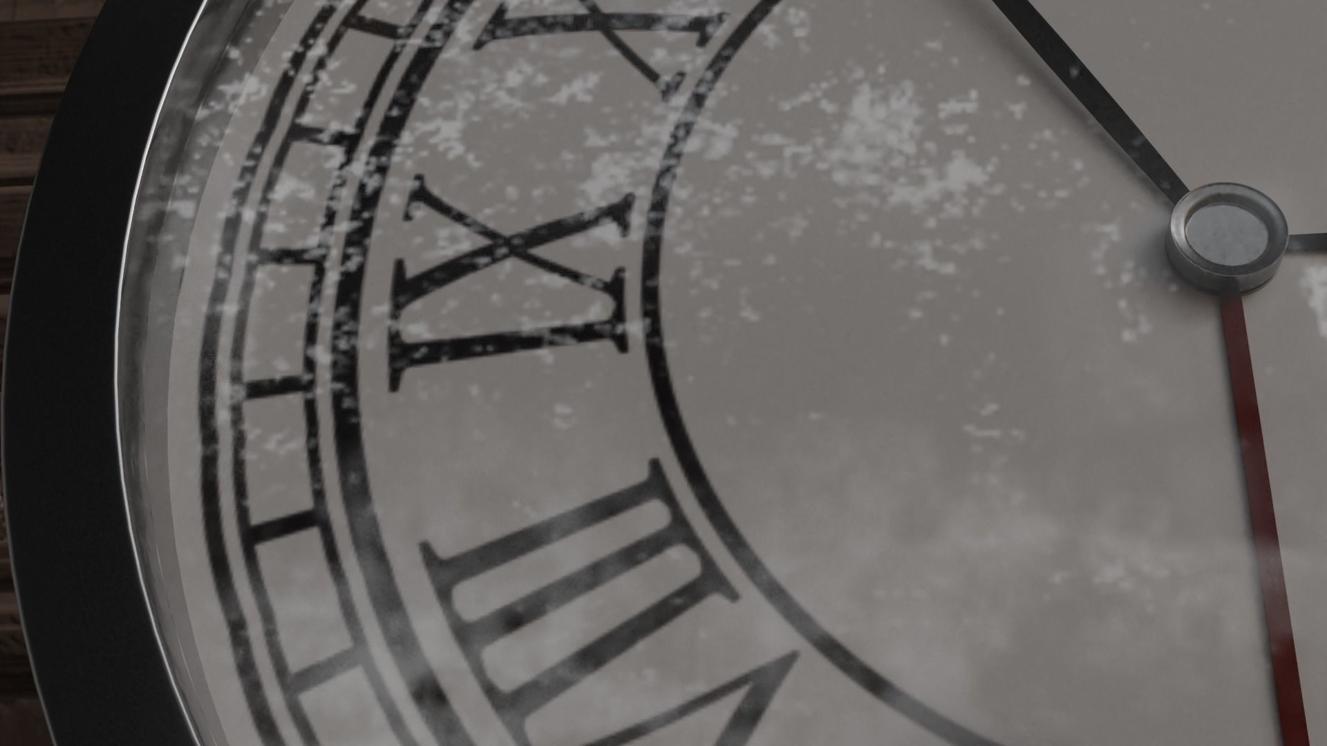 Old steel bell alarm clock 3D model_5