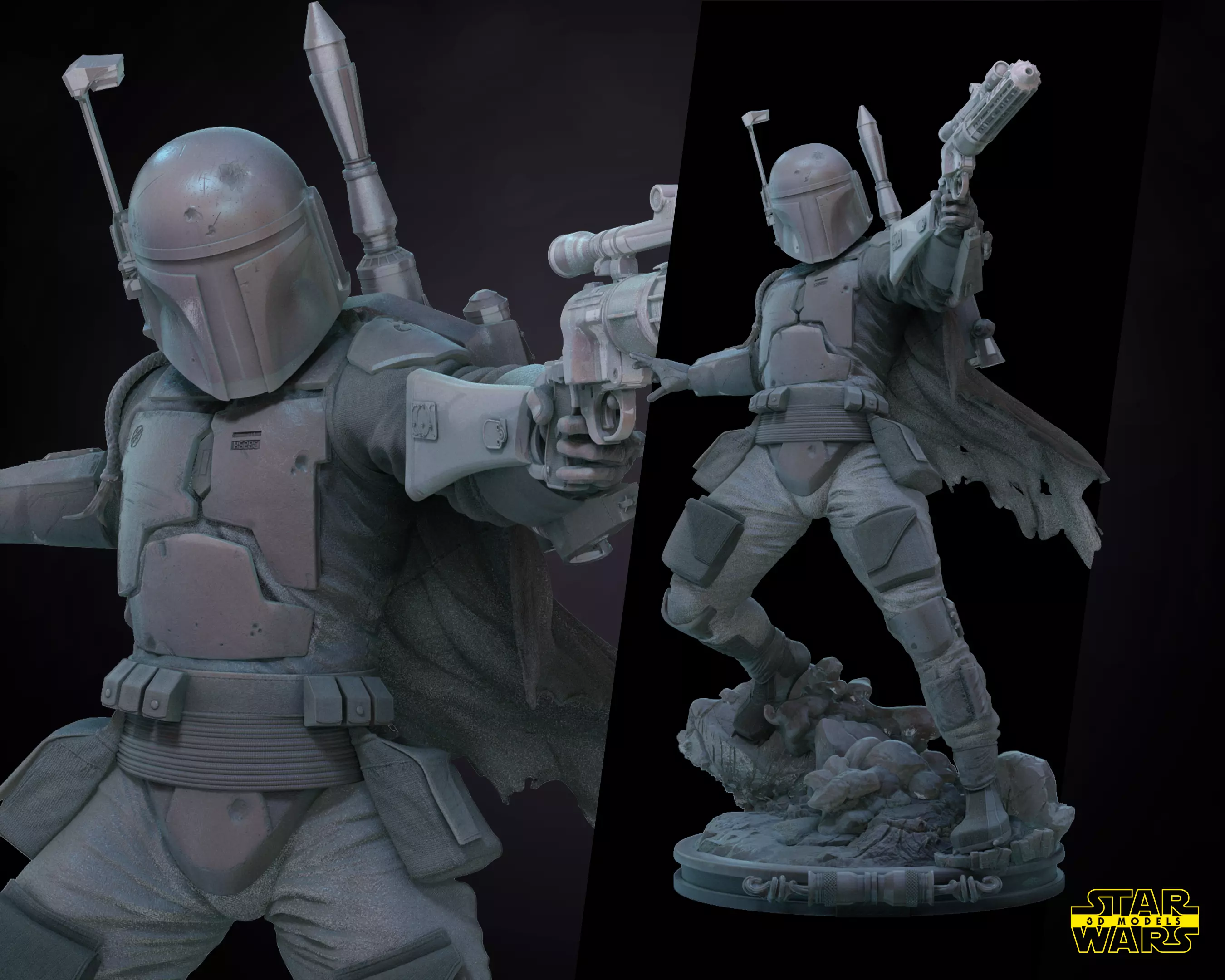 Boba Fett Original Version Sculpture Star Wars 3D Models  3D print model_0