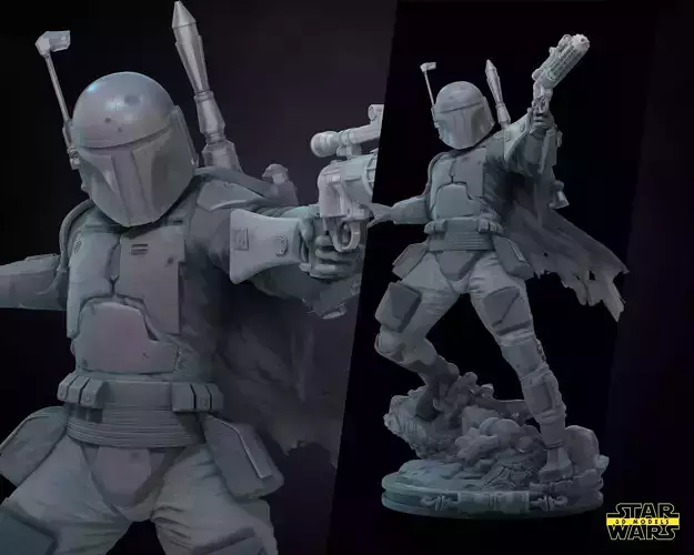 Boba Fett Original Version Sculpture Star Wars 3D Models  3D print model