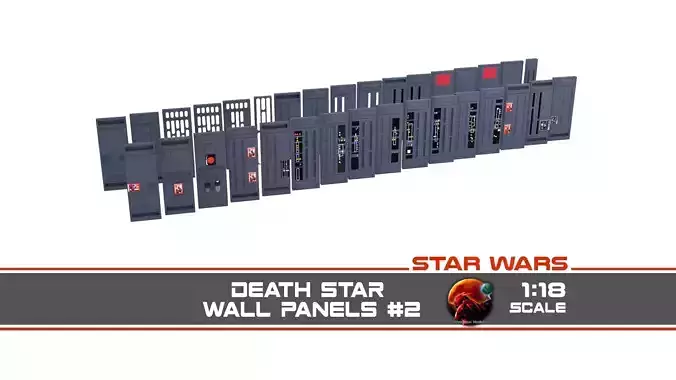 Death Star Wall Panel - 2 - 1-18 scale Kenner Hasbro 3D Model Collection