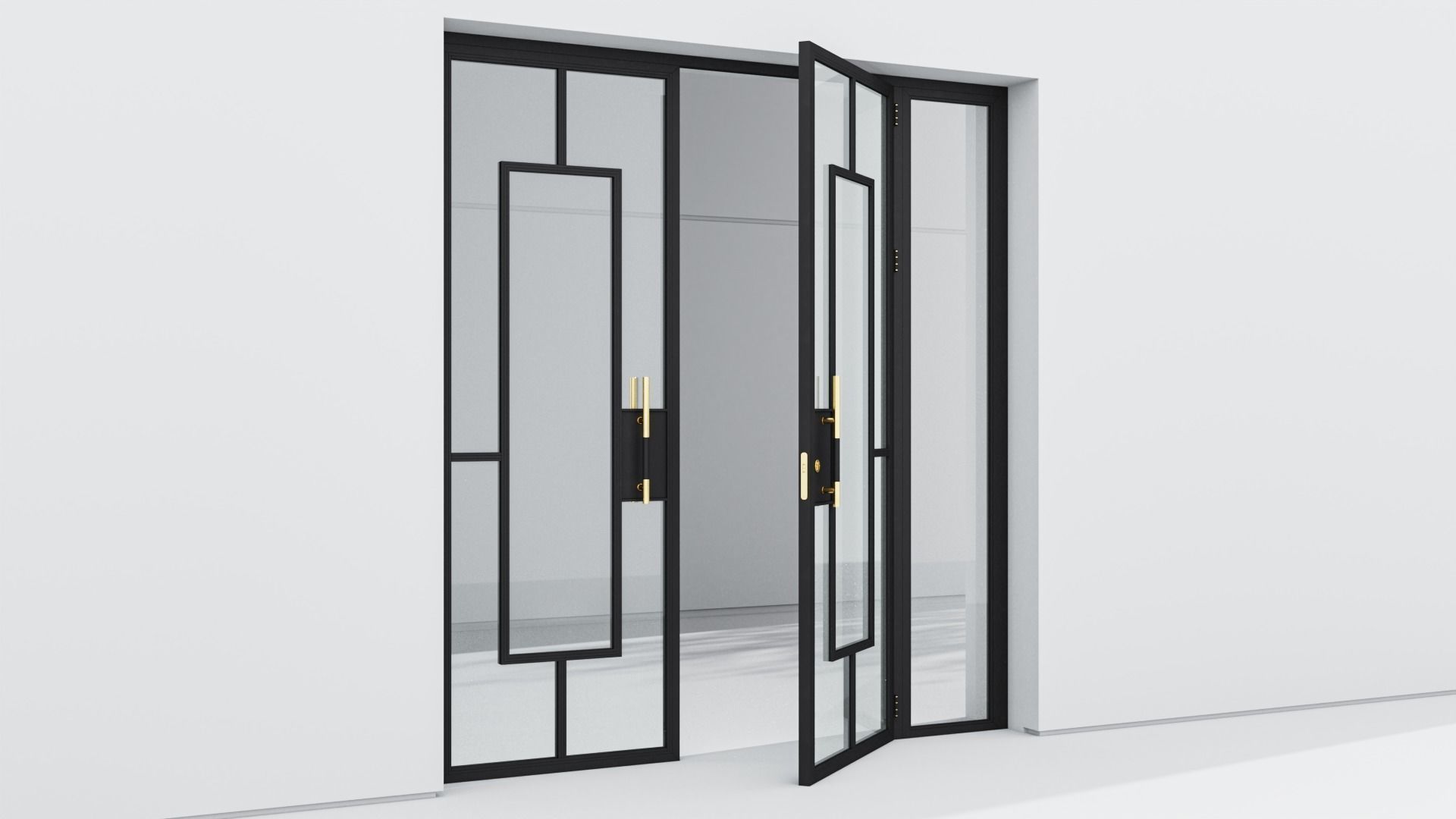 Aluminium door 216 3D model_3