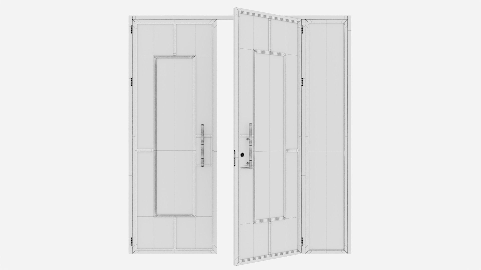 Aluminium door 216 3D model_5