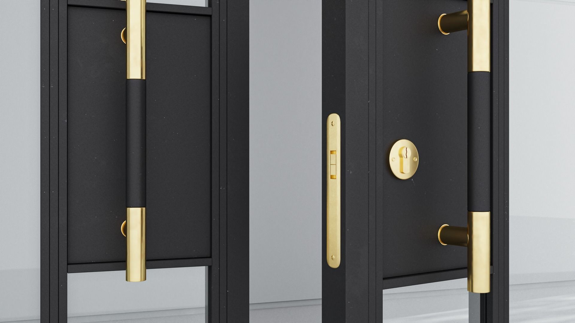 Aluminium door 216 3D model_4