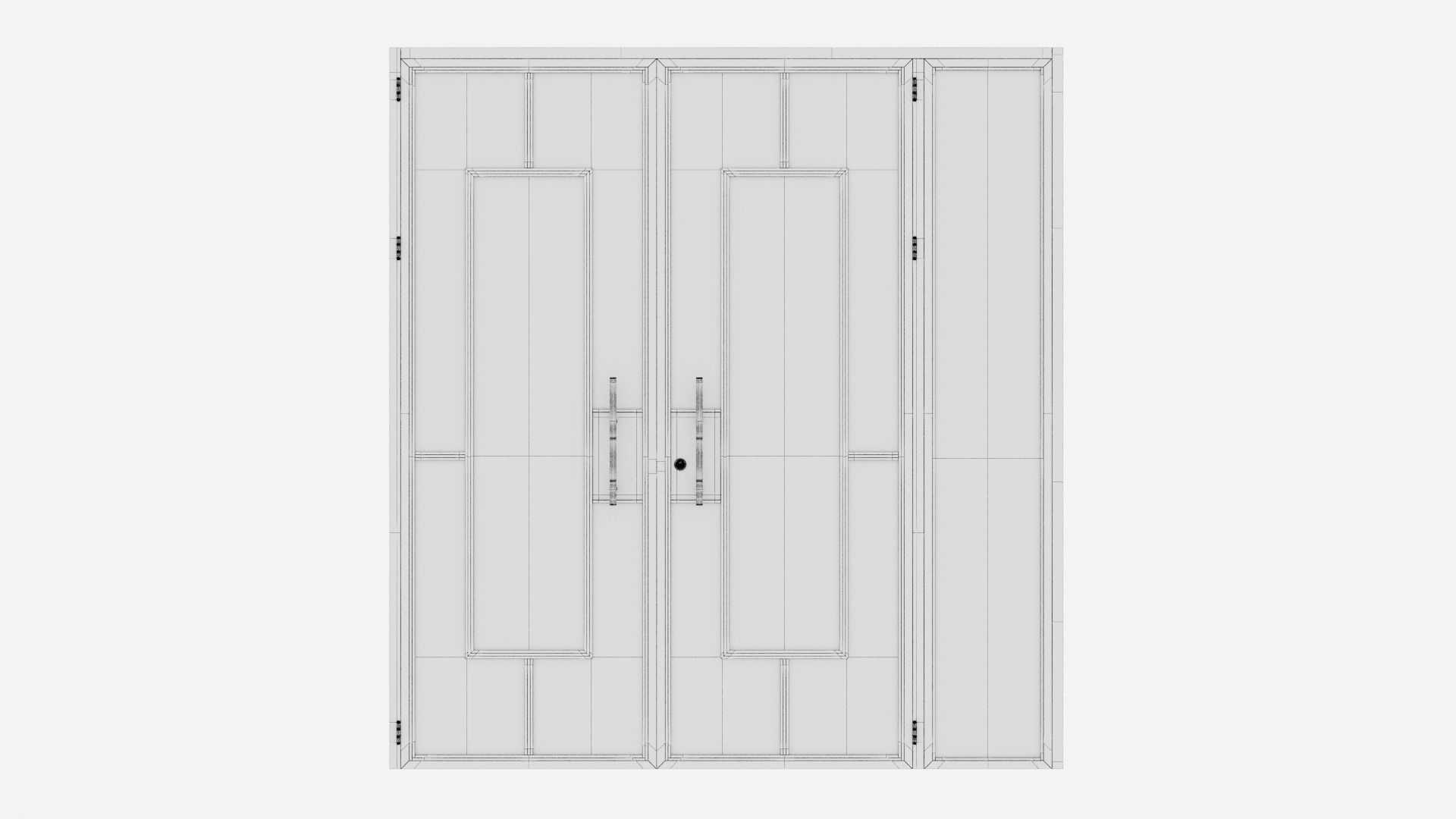 Aluminium door 216 3D model_6
