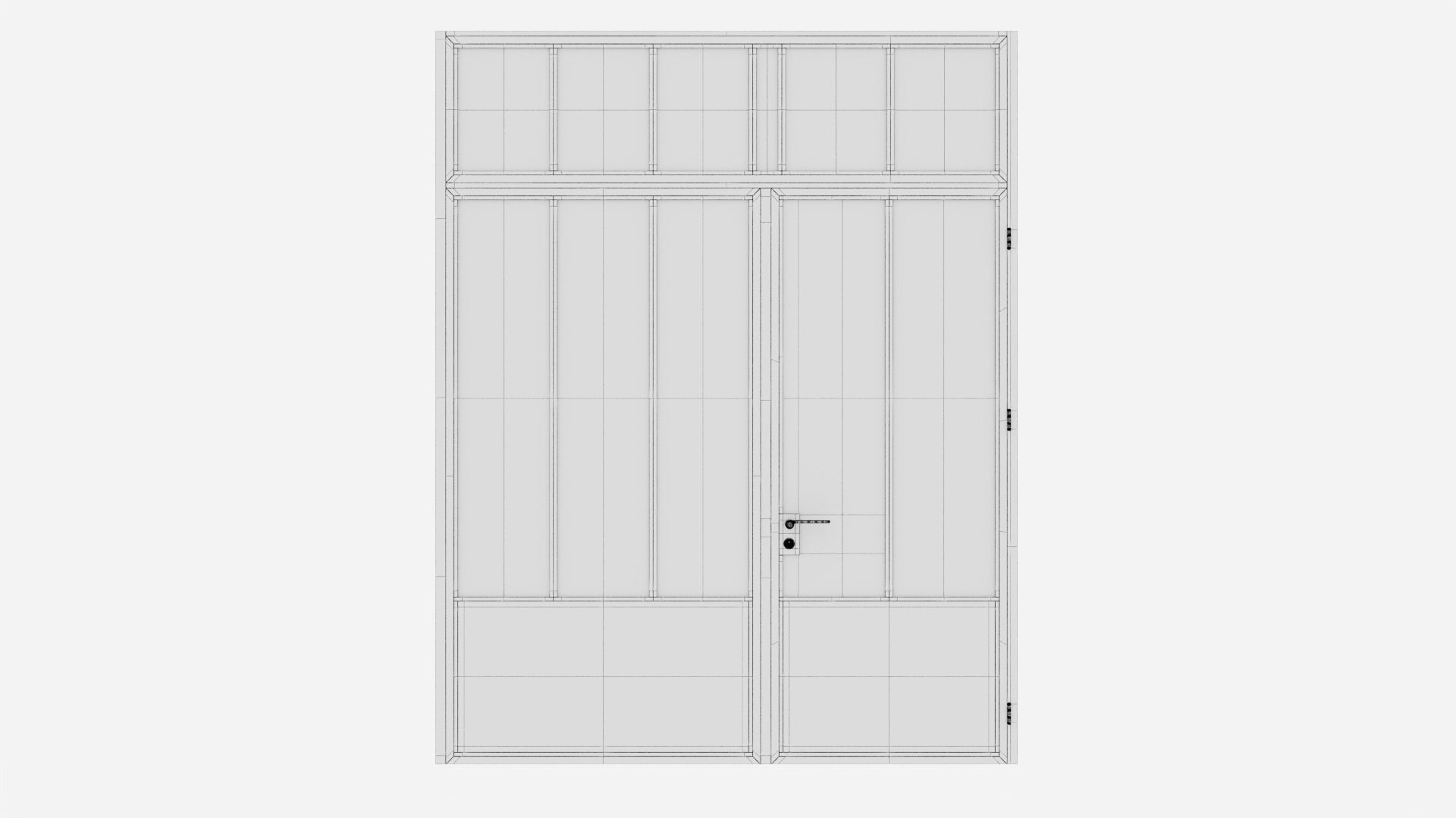 Aluminium door 217 3D model_6