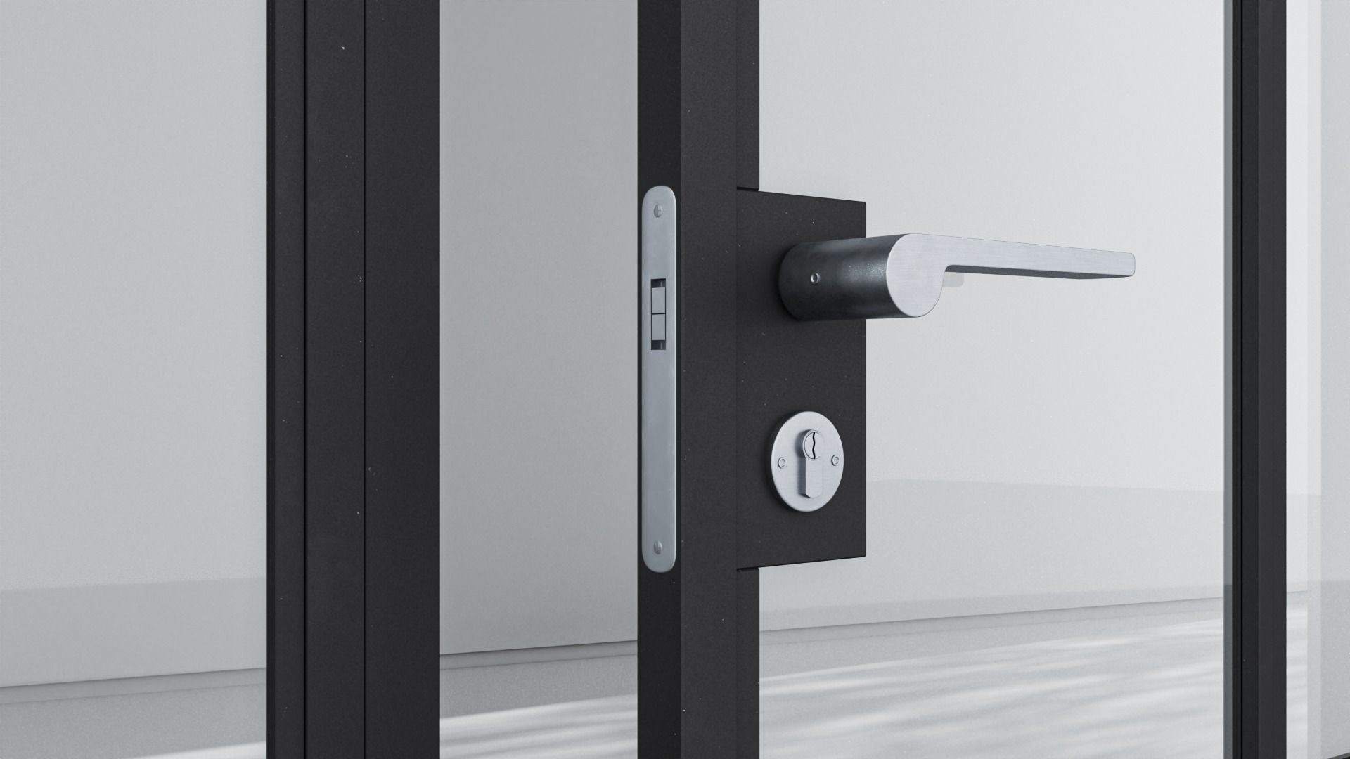 Aluminium door 217 3D model_4