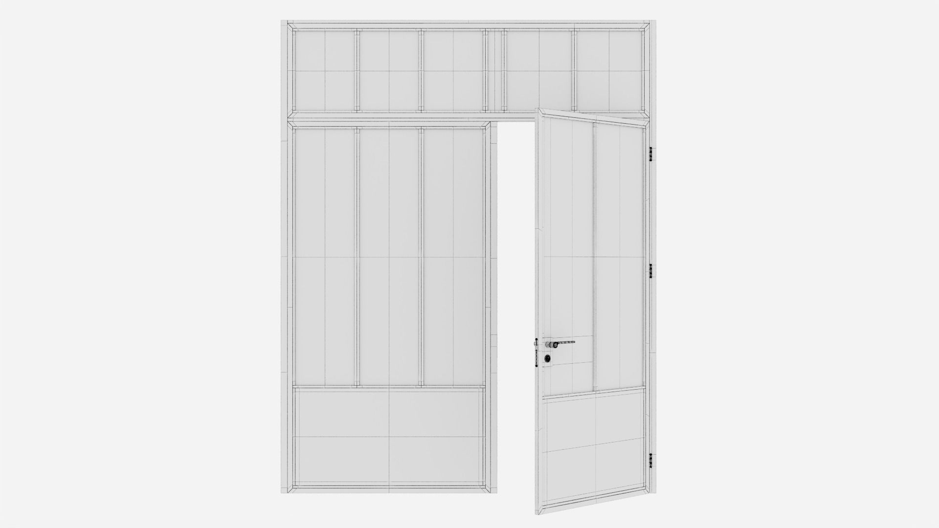 Aluminium door 217 3D model_5