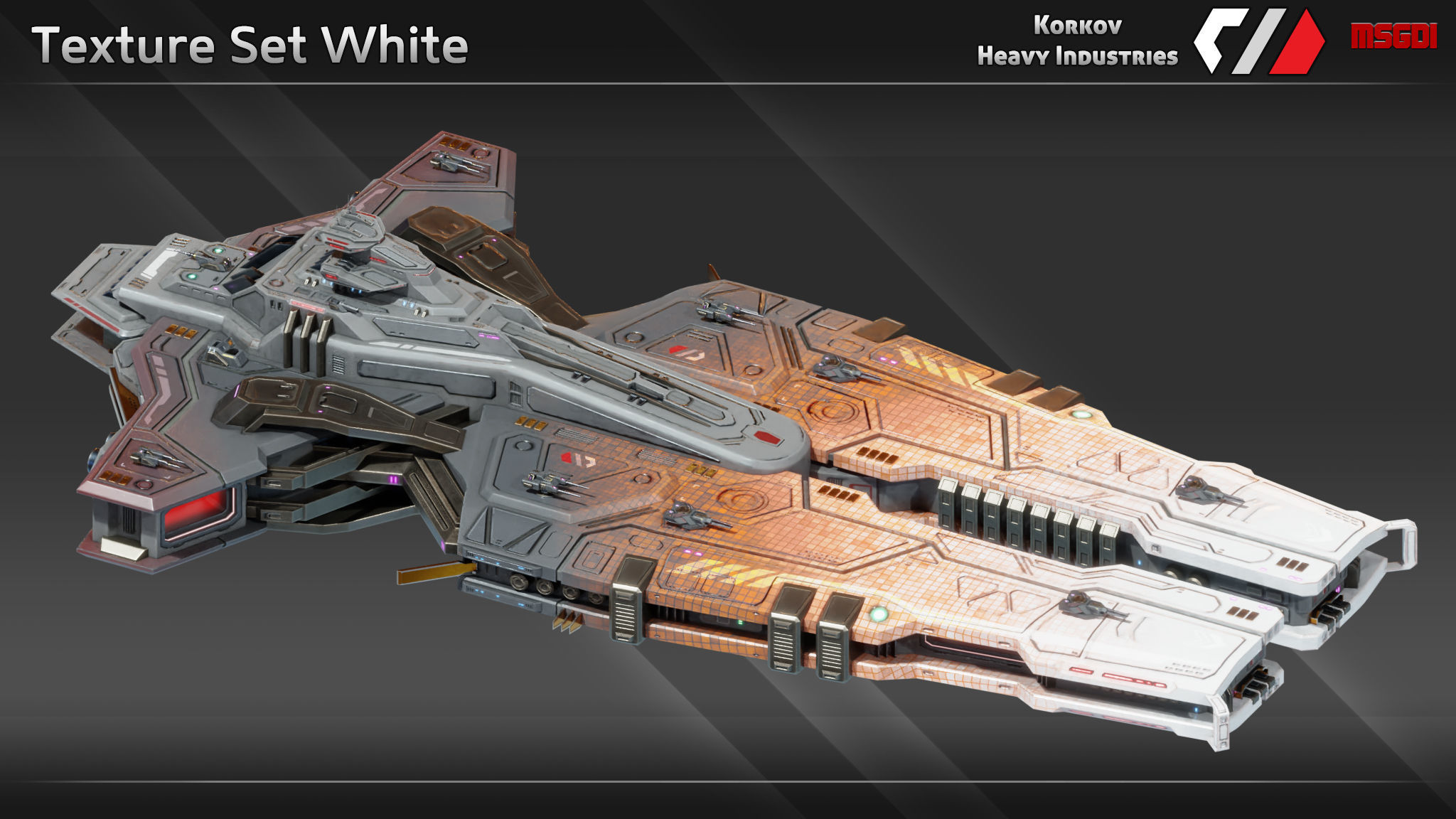 Spaceship Acheron Class Battlecarrier Low-poly 3D model_9