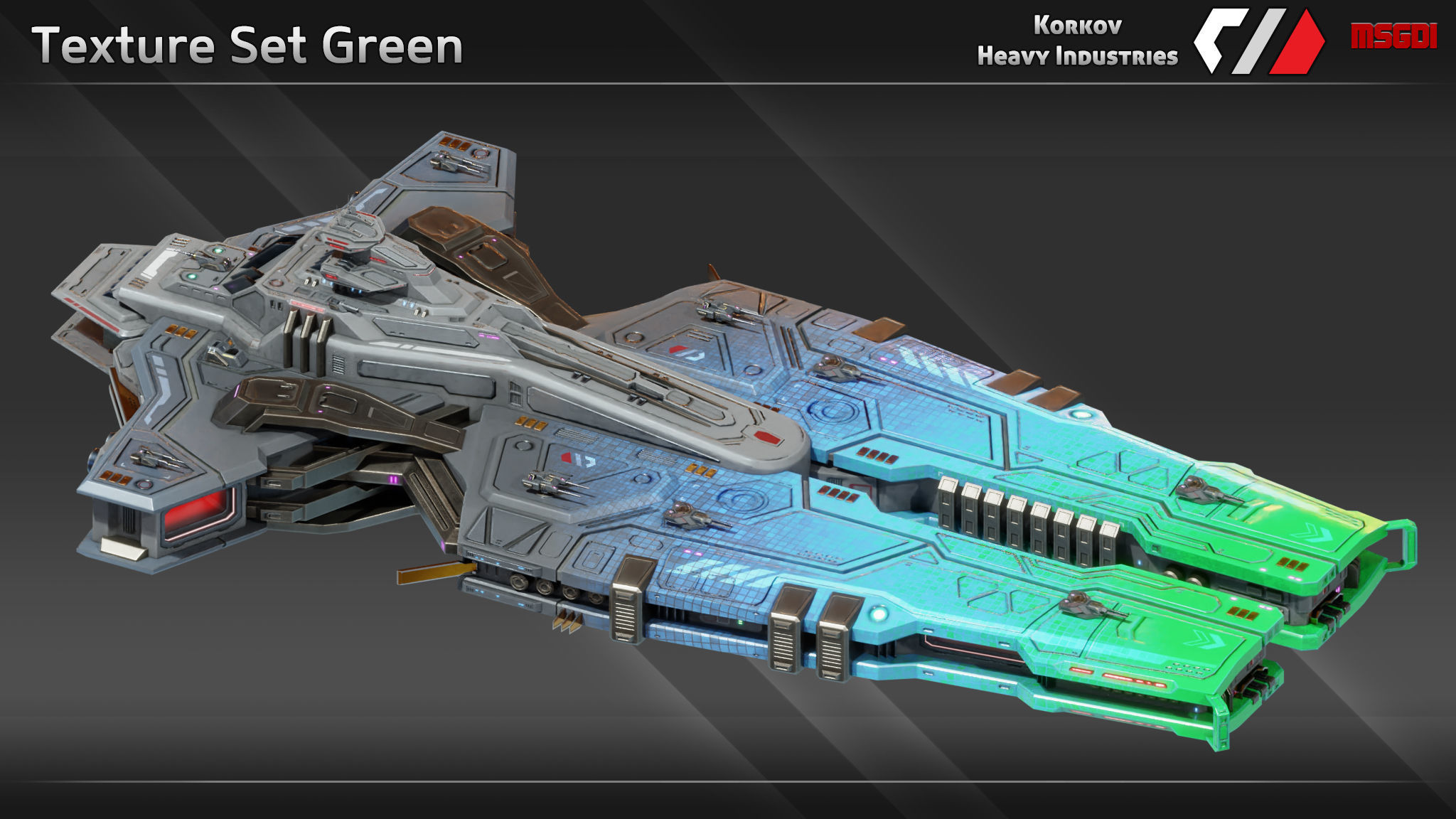 Spaceship Acheron Class Battlecarrier Low-poly 3D model_7