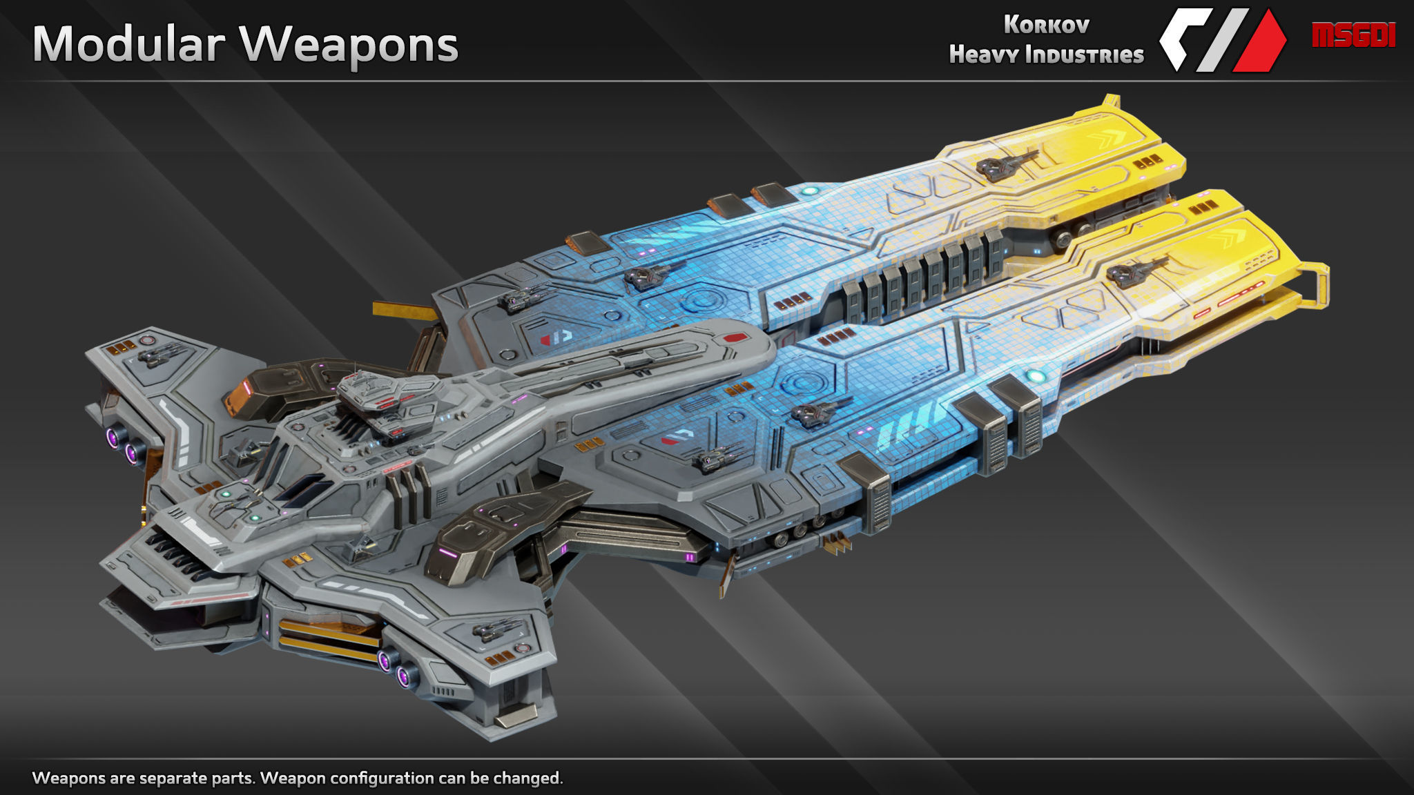 Spaceship Acheron Class Battlecarrier Low-poly 3D model_4