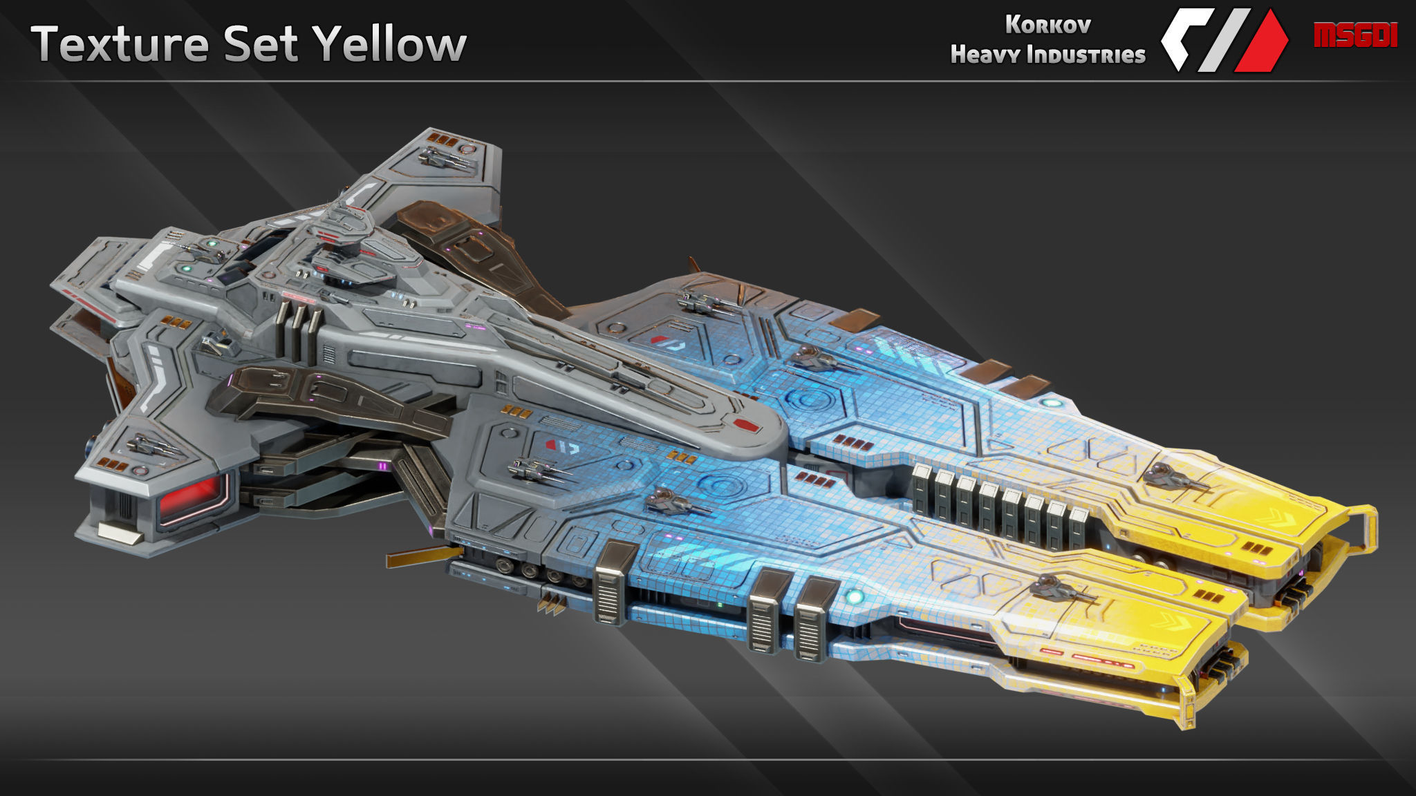 Spaceship Acheron Class Battlecarrier Low-poly 3D model_10