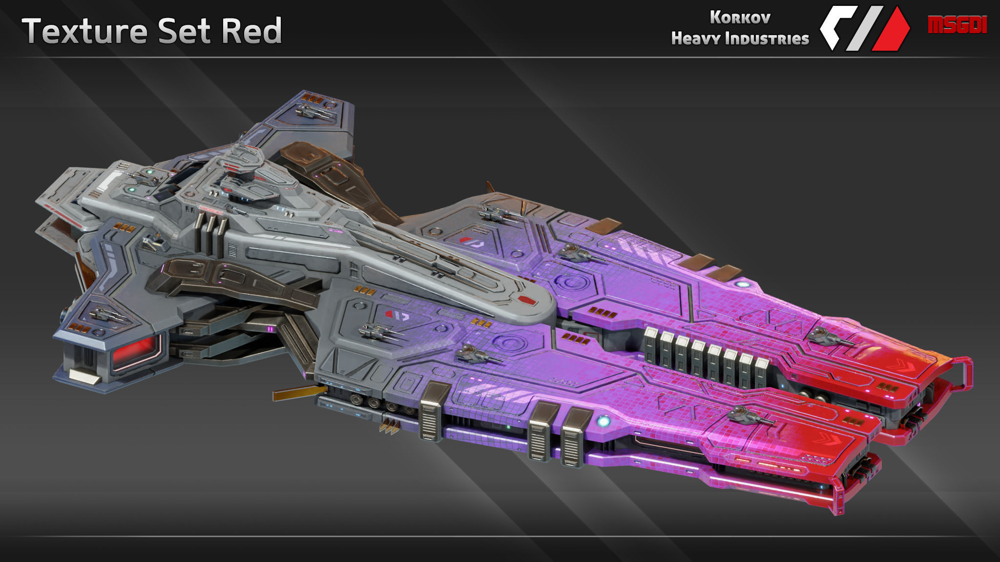 Spaceship Acheron Class Battlecarrier Low-poly 3D model_8