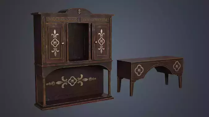 Cabinet and Desk - Vintage