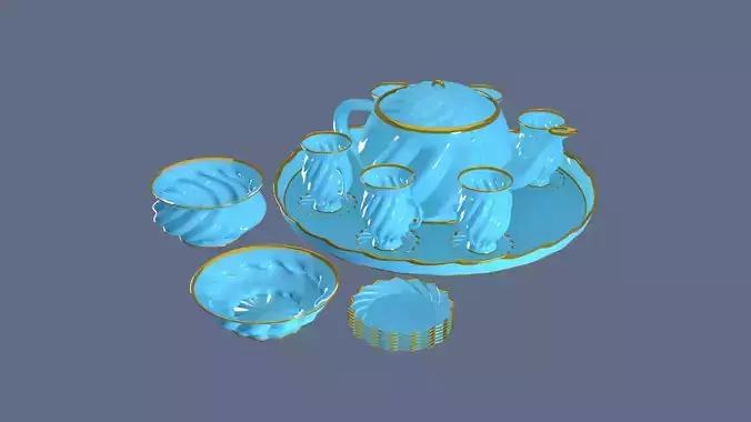 Blue Porcelain Tea Set