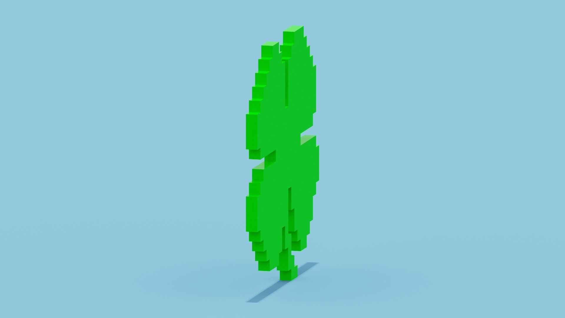 Pixel Clover Low-poly 3D model_12