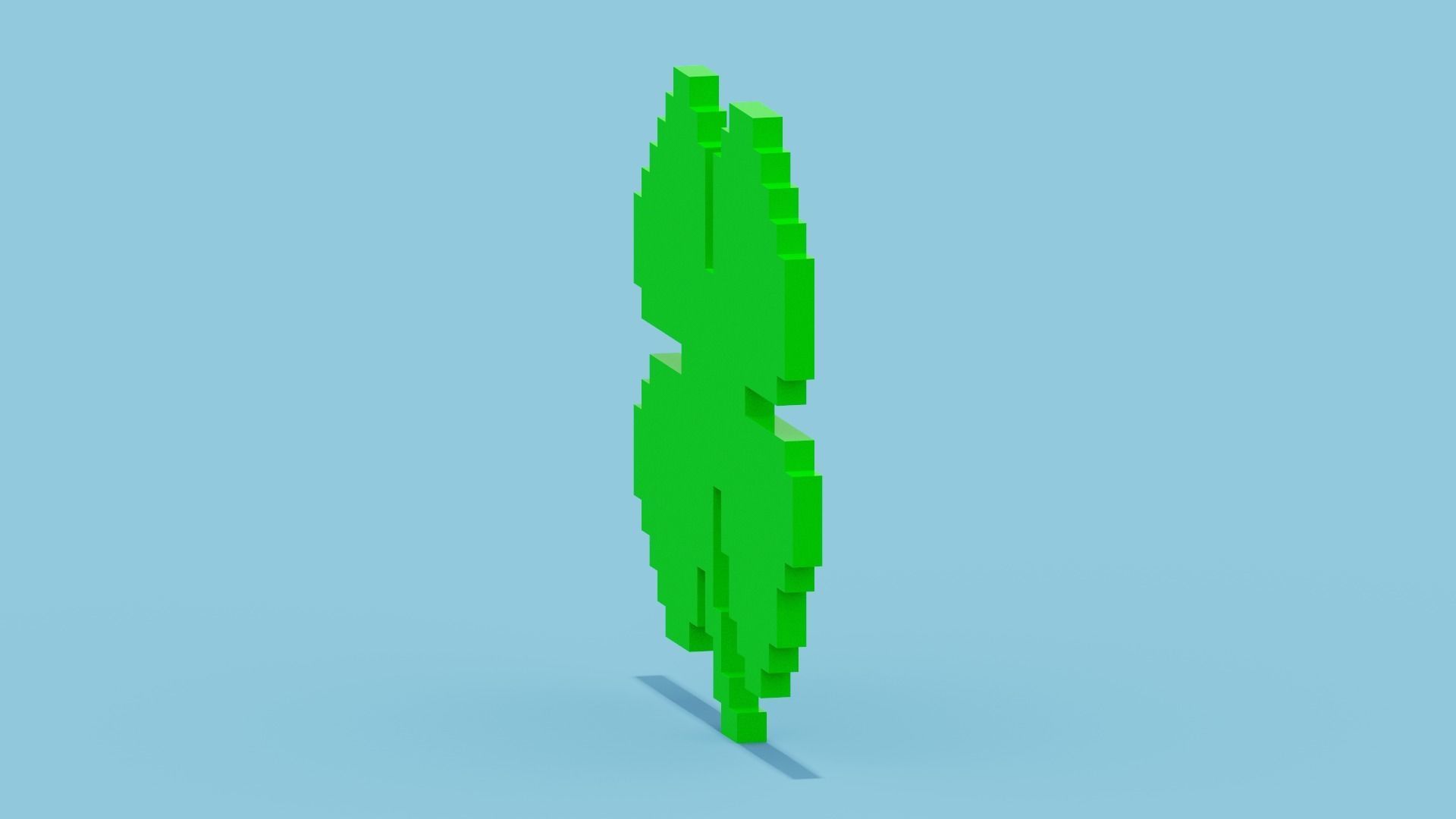 Pixel Clover Low-poly 3D model_5