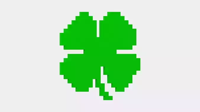 Pixel Clover Low-poly 3D model Pixel Clover Low-poly 3D model