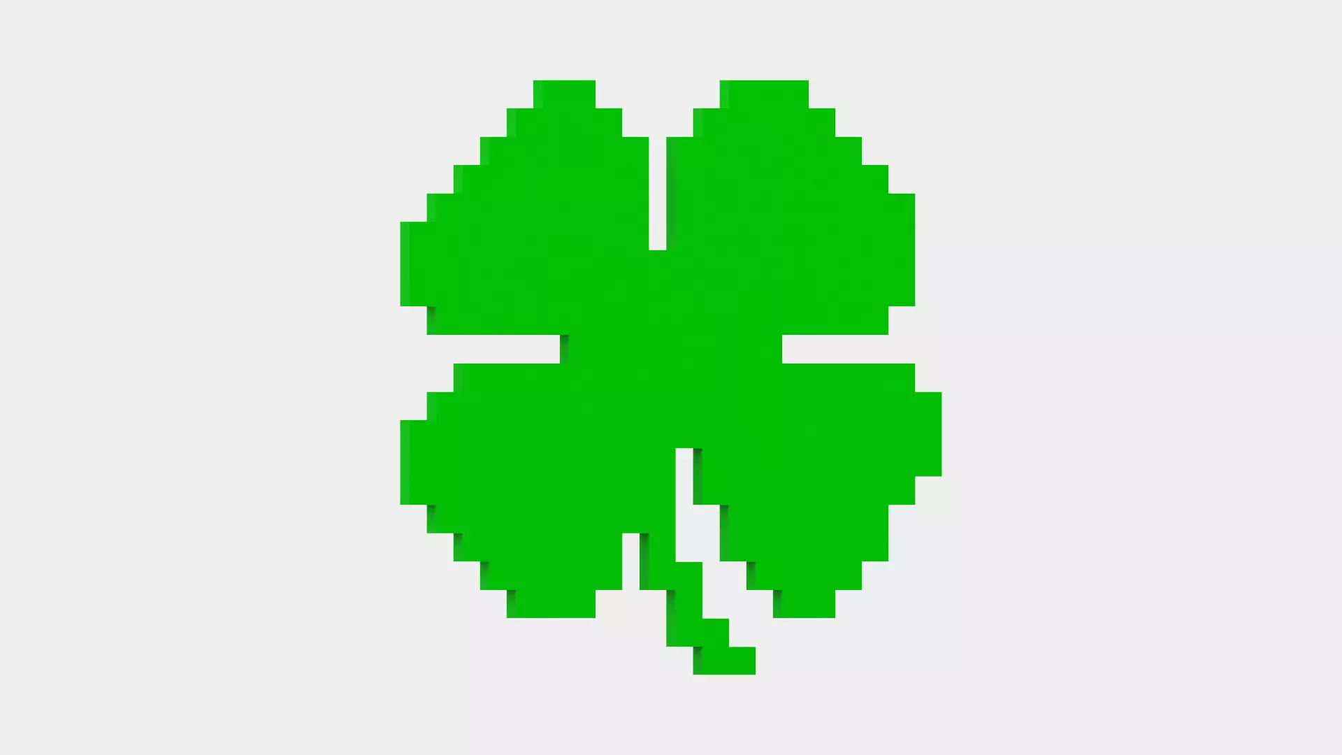 Pixel Clover Low-poly 3D model_0