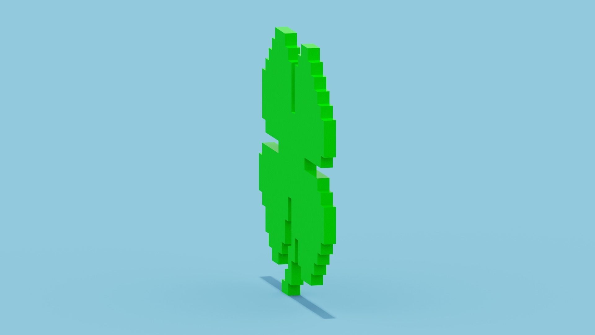 Pixel Clover Low-poly 3D model_11