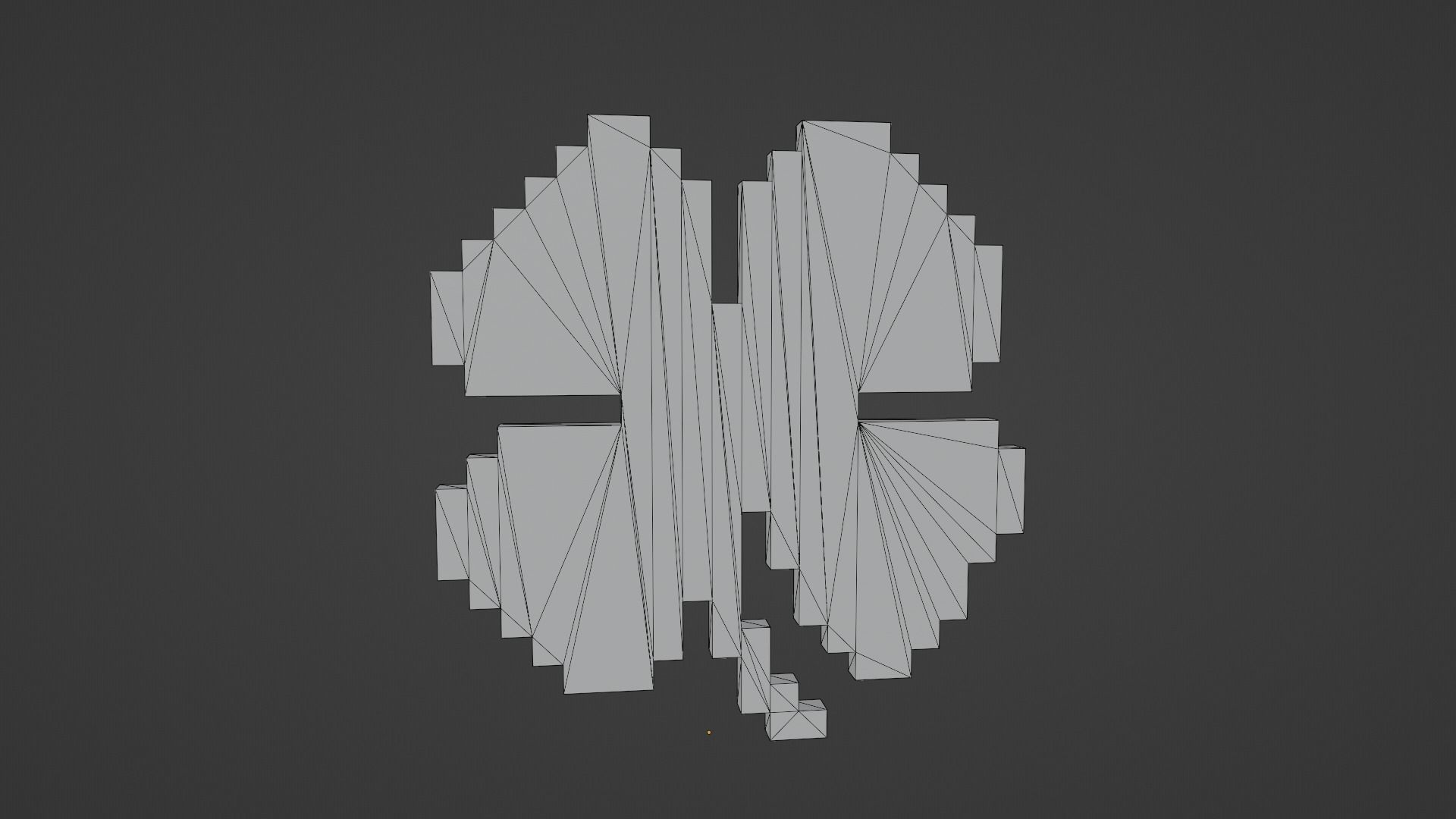 Pixel Clover Low-poly 3D model_14
