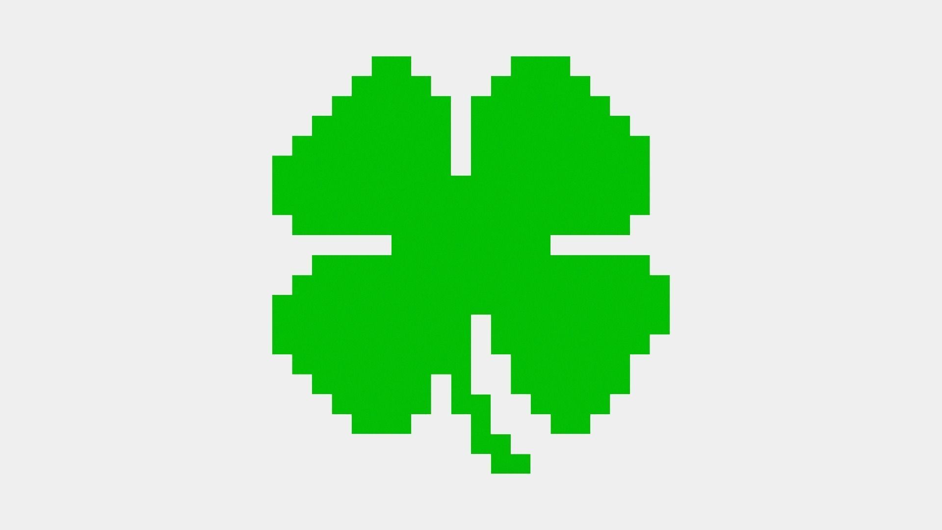 Pixel Clover Low-poly 3D model_1