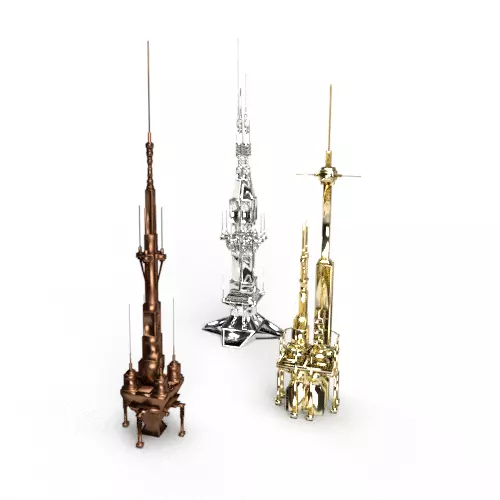 Futuristic building 3D model_0