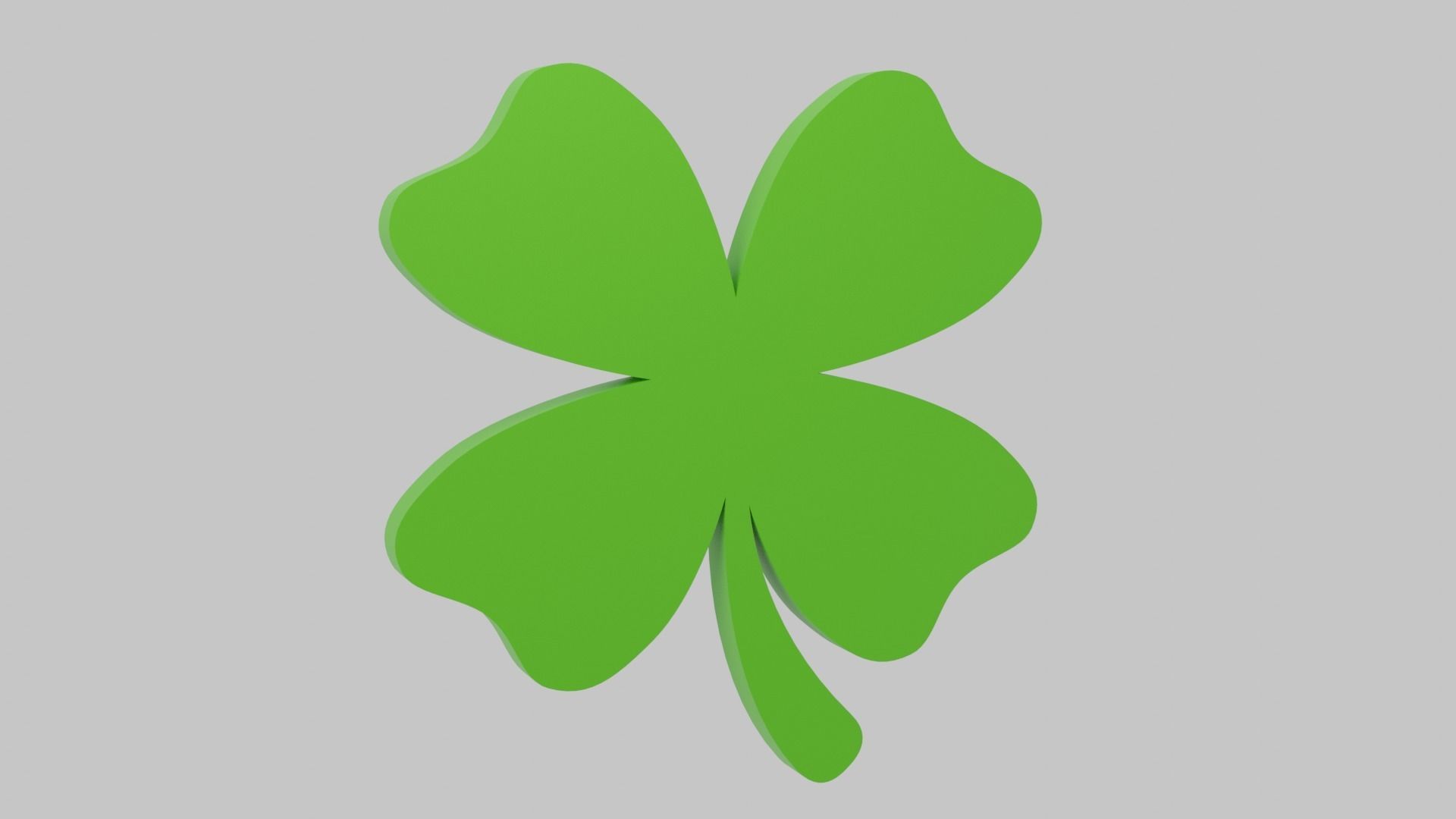 Clover Icon Low-poly 3D model_3