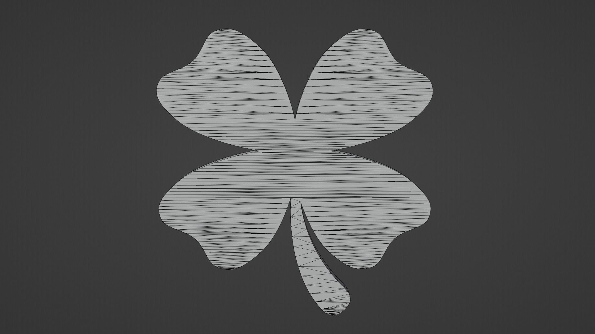 Clover Icon Low-poly 3D model_9