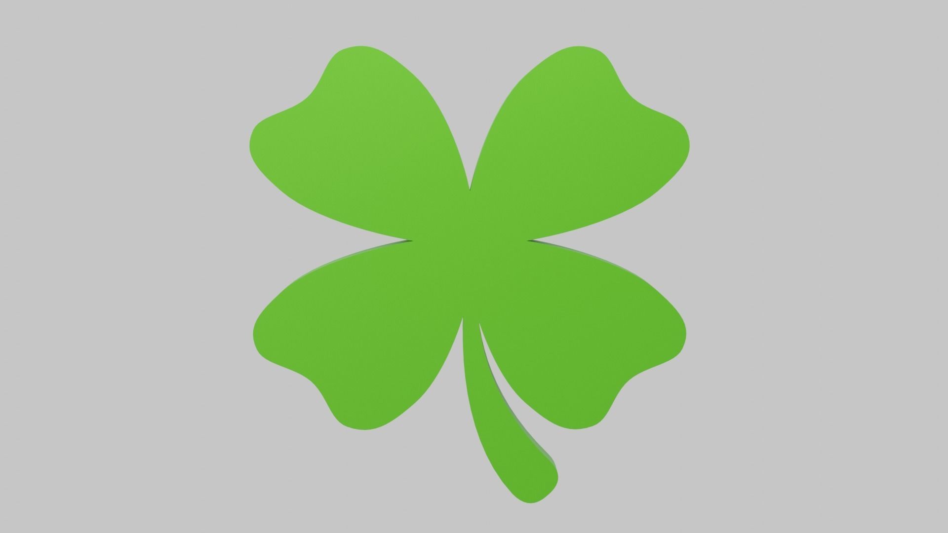 Clover Icon Low-poly 3D model_2