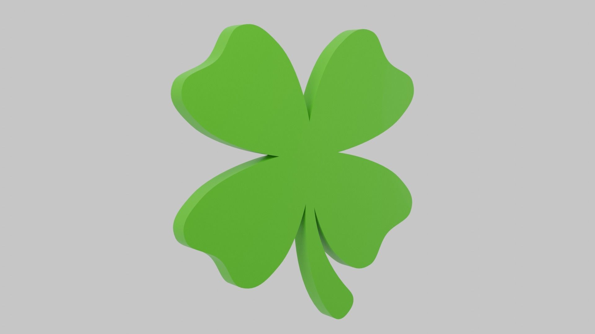 Clover Icon Low-poly 3D model_1