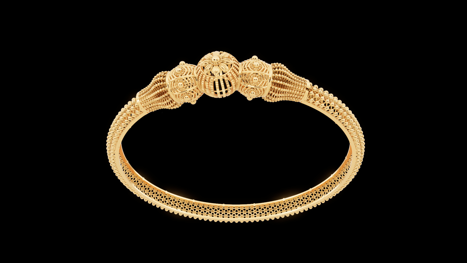 Gold bangles jewlery for woman 3D print model_2