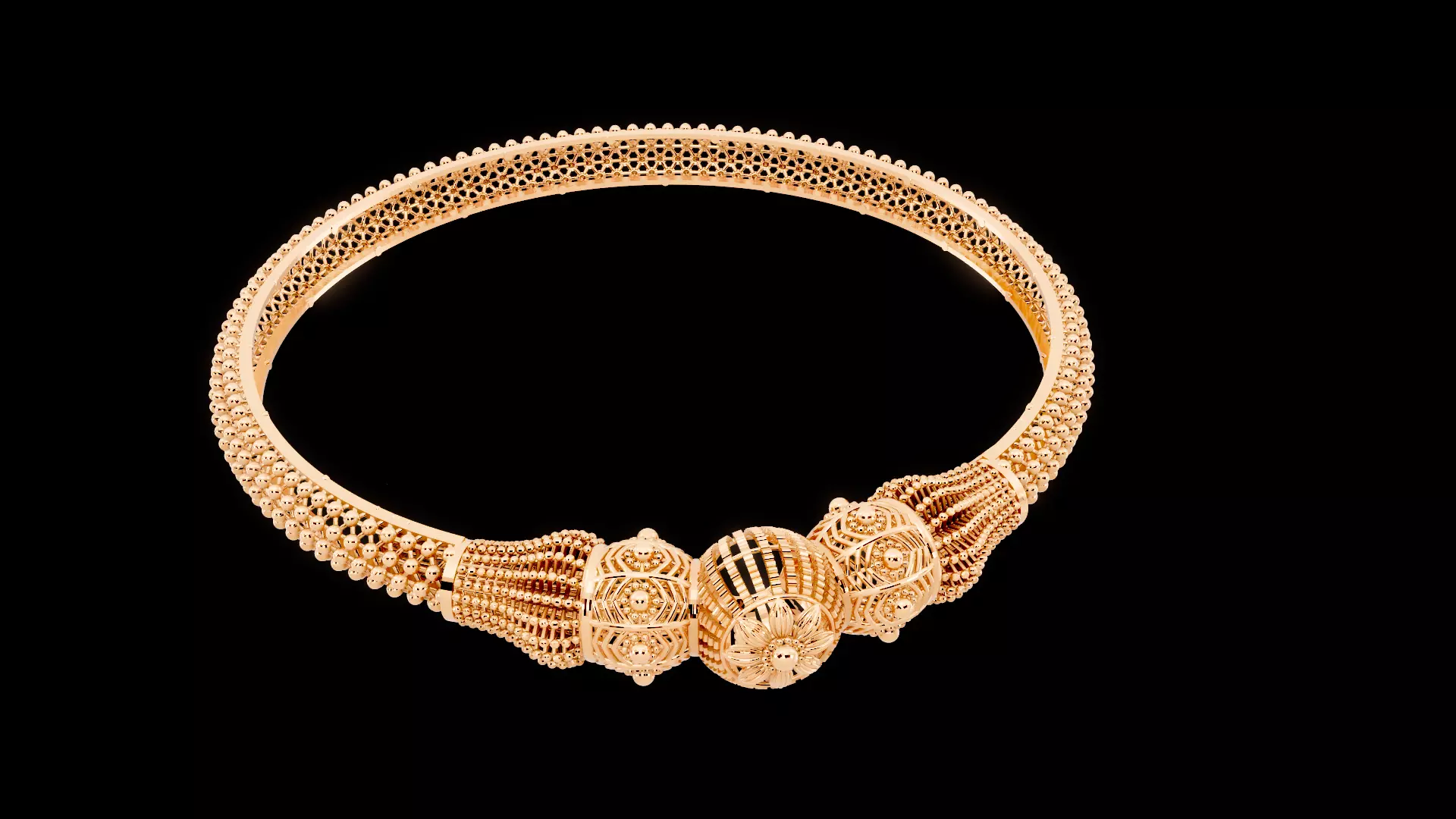 Gold bangles jewlery for woman 3D print model_0