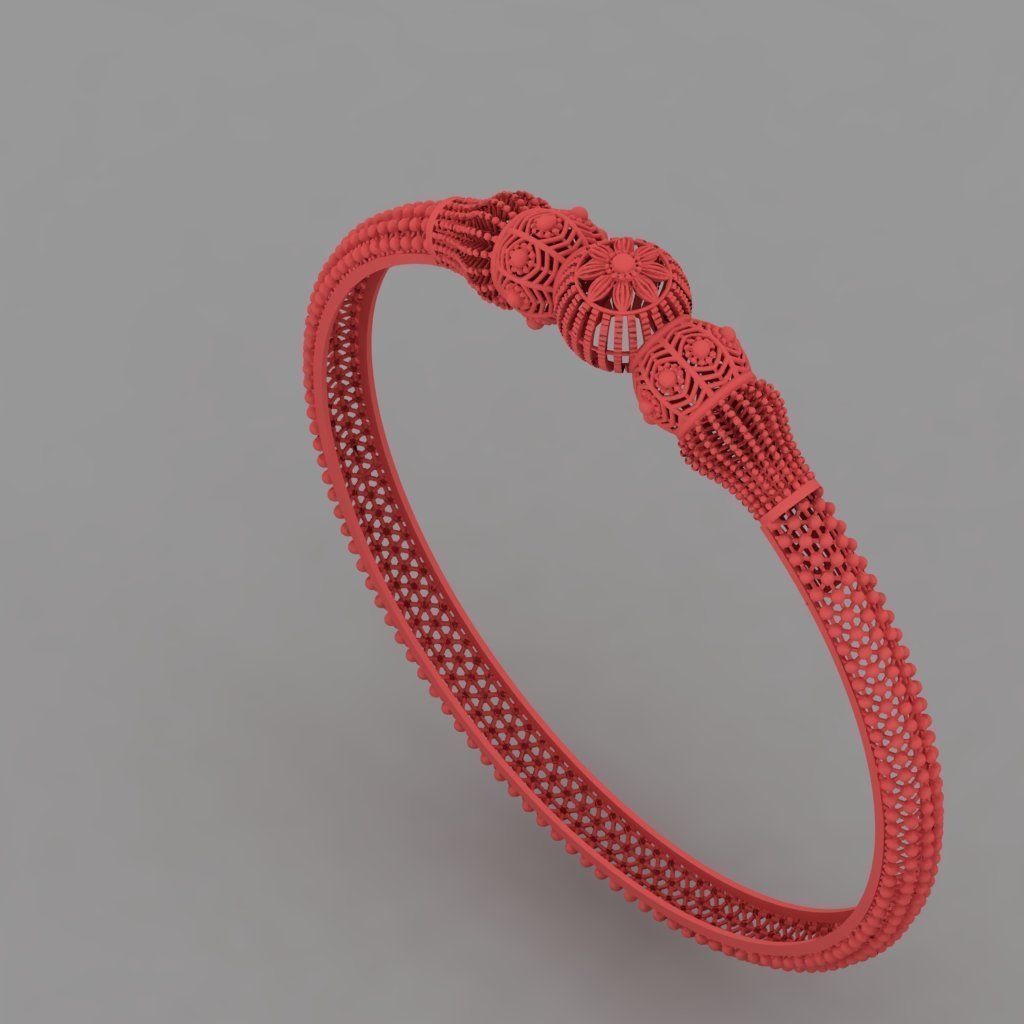 Gold bangles jewlery for woman 3D print model_13